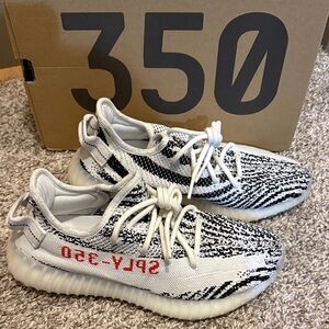 Adidas Yeezy Boost 350 V2 Black and White with Red